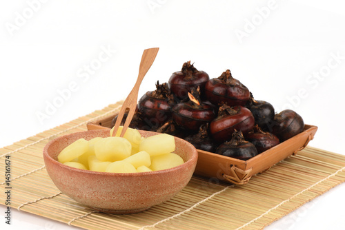 Chinese Water Chestnut, fruits Medicinal properties. photo