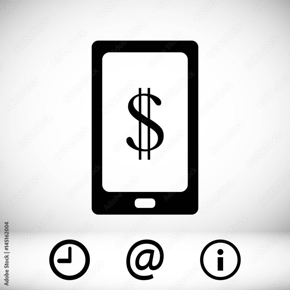 Smart phone with money dollars stock vector illustration flat design Smart phone with money dollars stock vector illustration flat design
