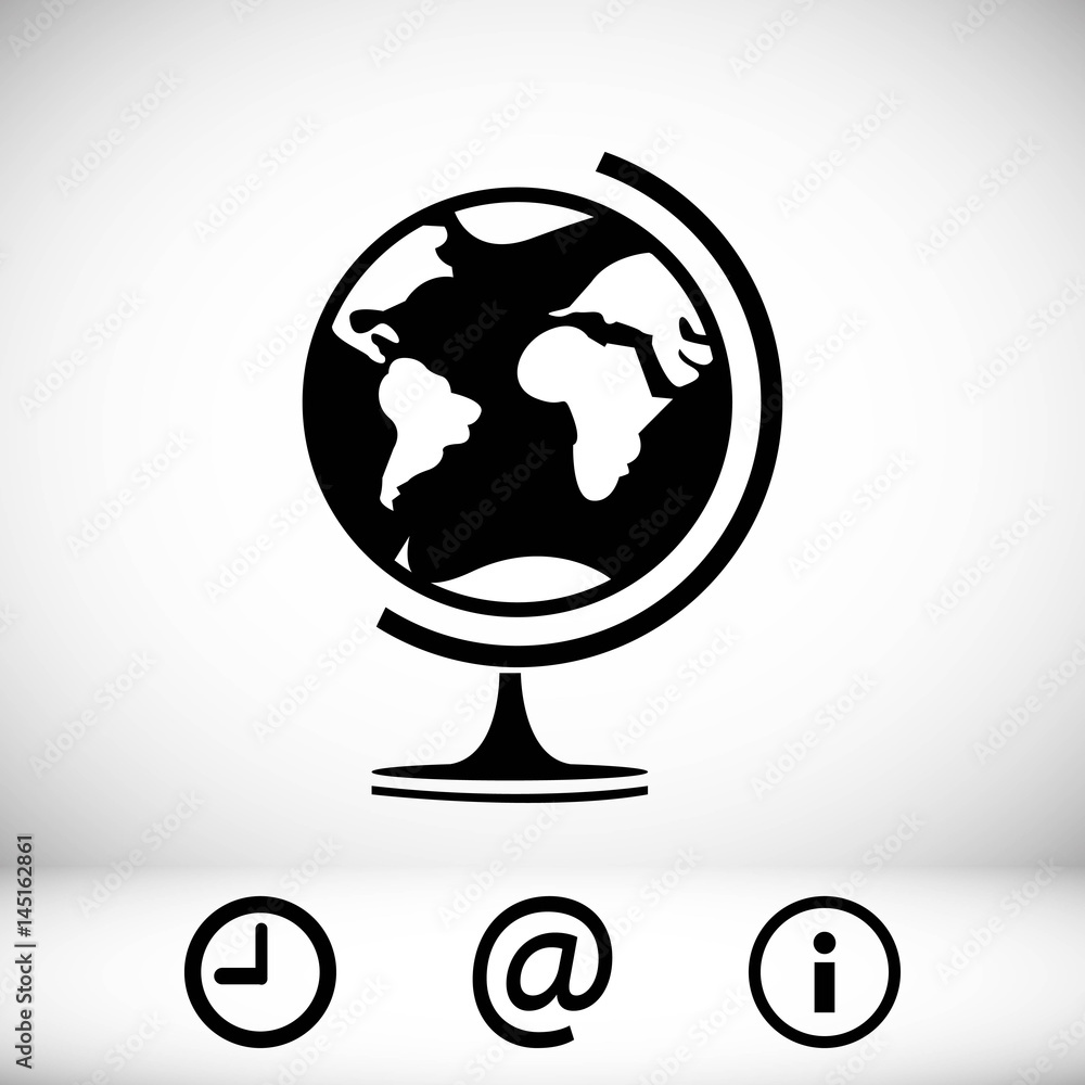 Earth globe icon stock vector illustration flat design