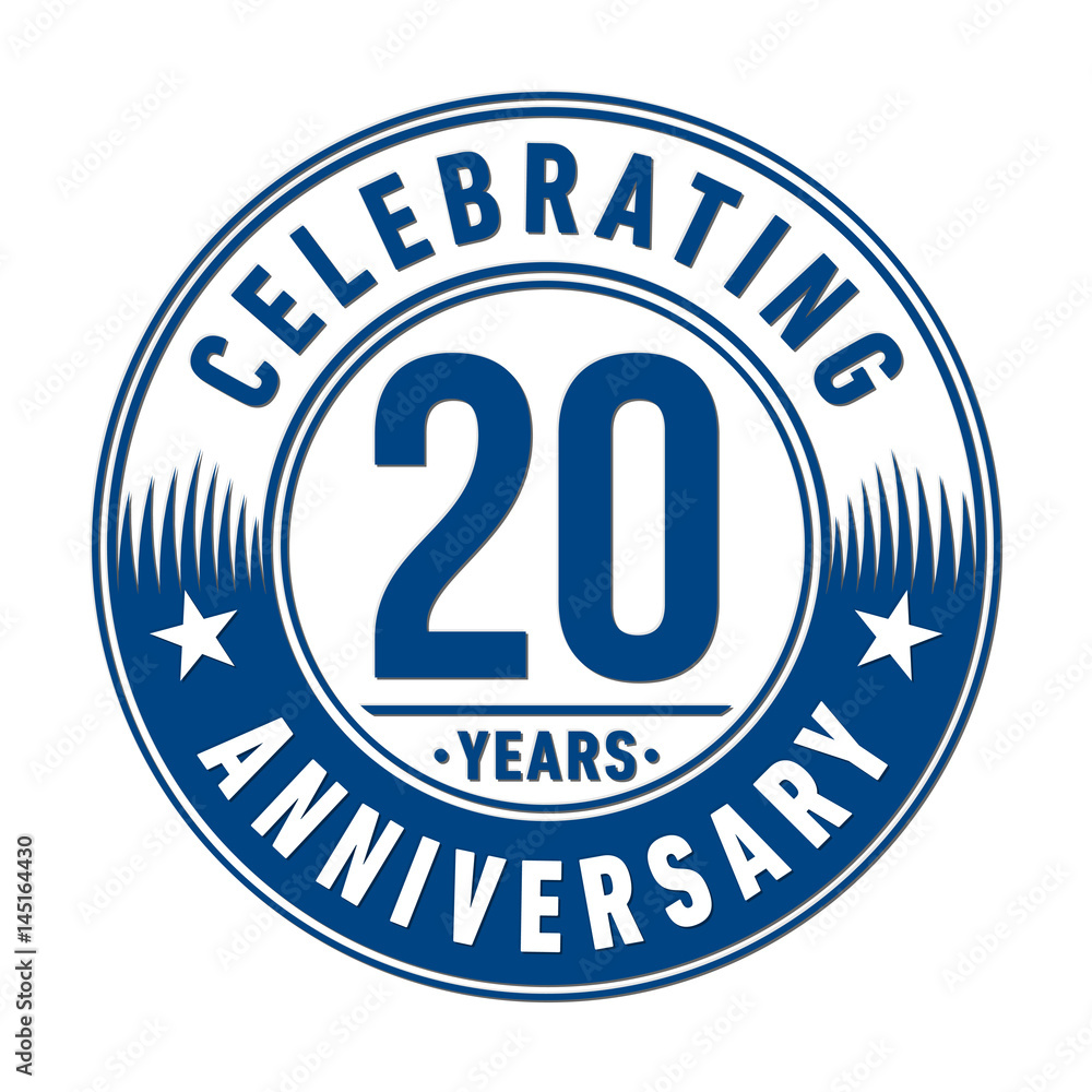 Fototapeta premium 20 years anniversary logo template. Vector and illustration. 