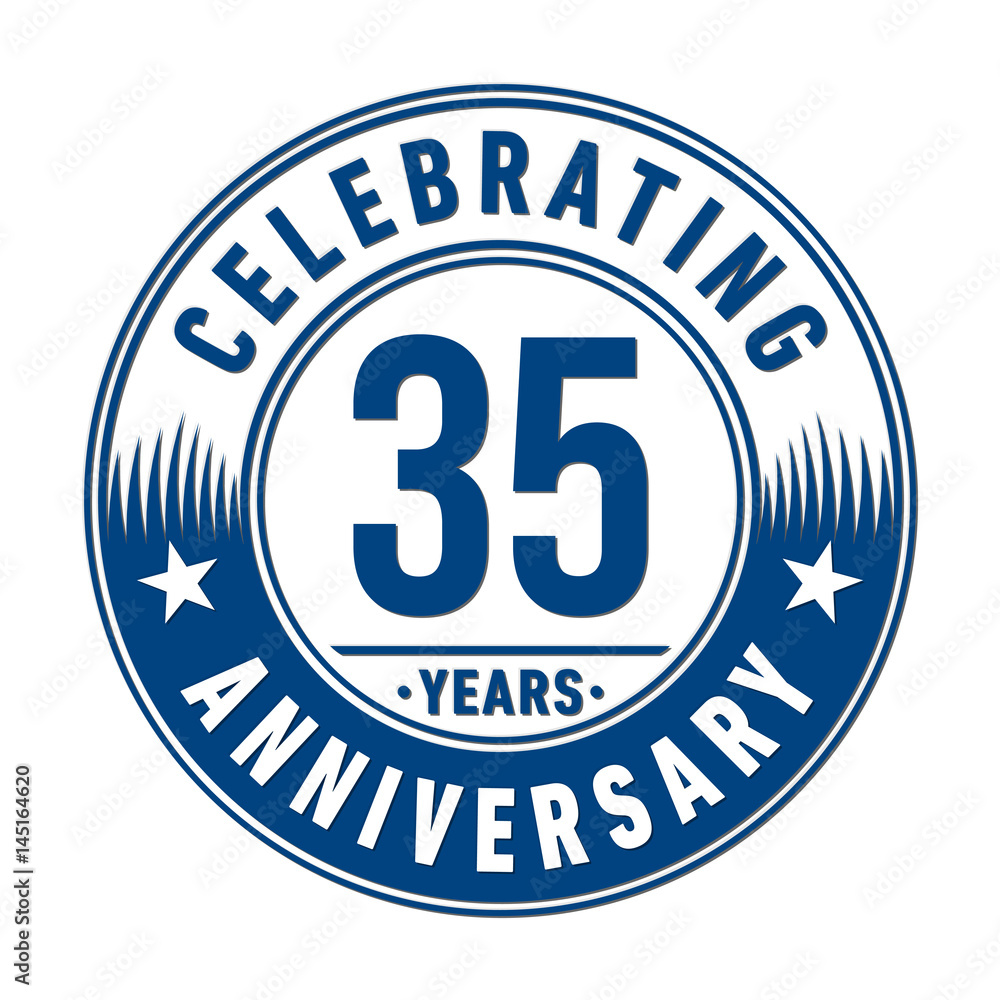 35 years anniversary logo template. Vector and illustration. 