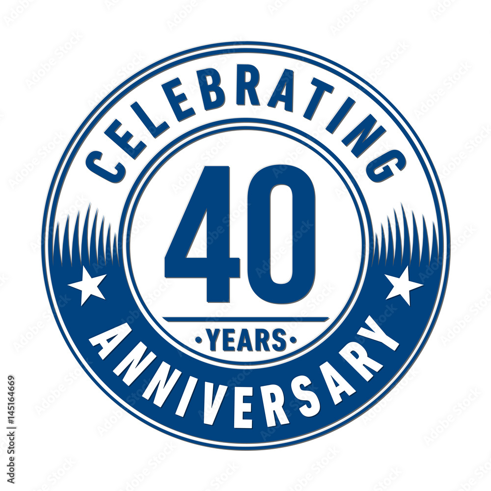 40 years anniversary logo template. Vector and illustration. 
