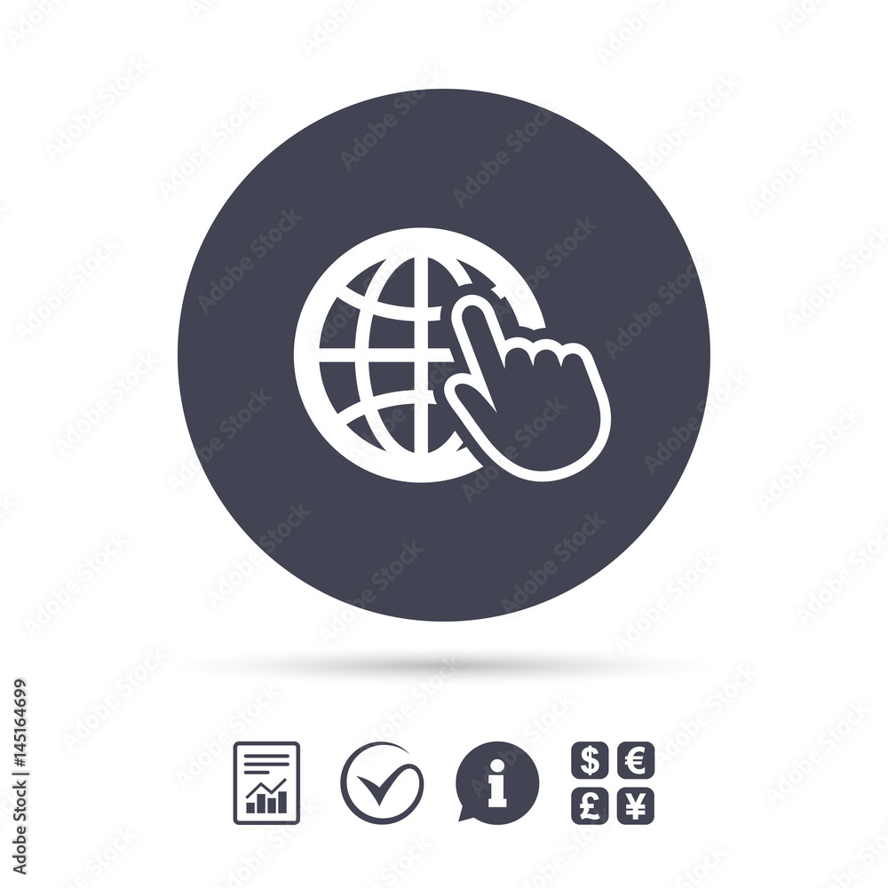 Internet sign icon. World wide web symbol. Internet sign icon. World wide web symbol.