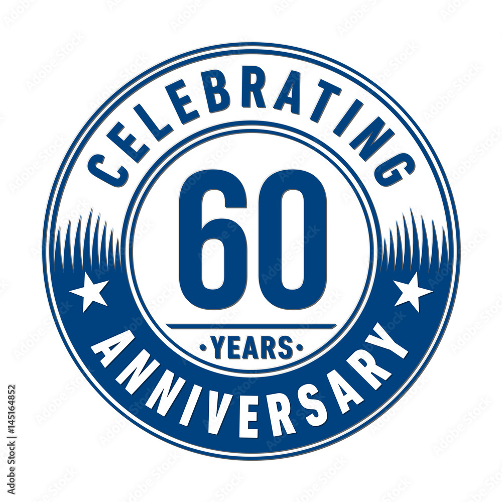 60 years anniversary logo template. Vector and illustration. 
