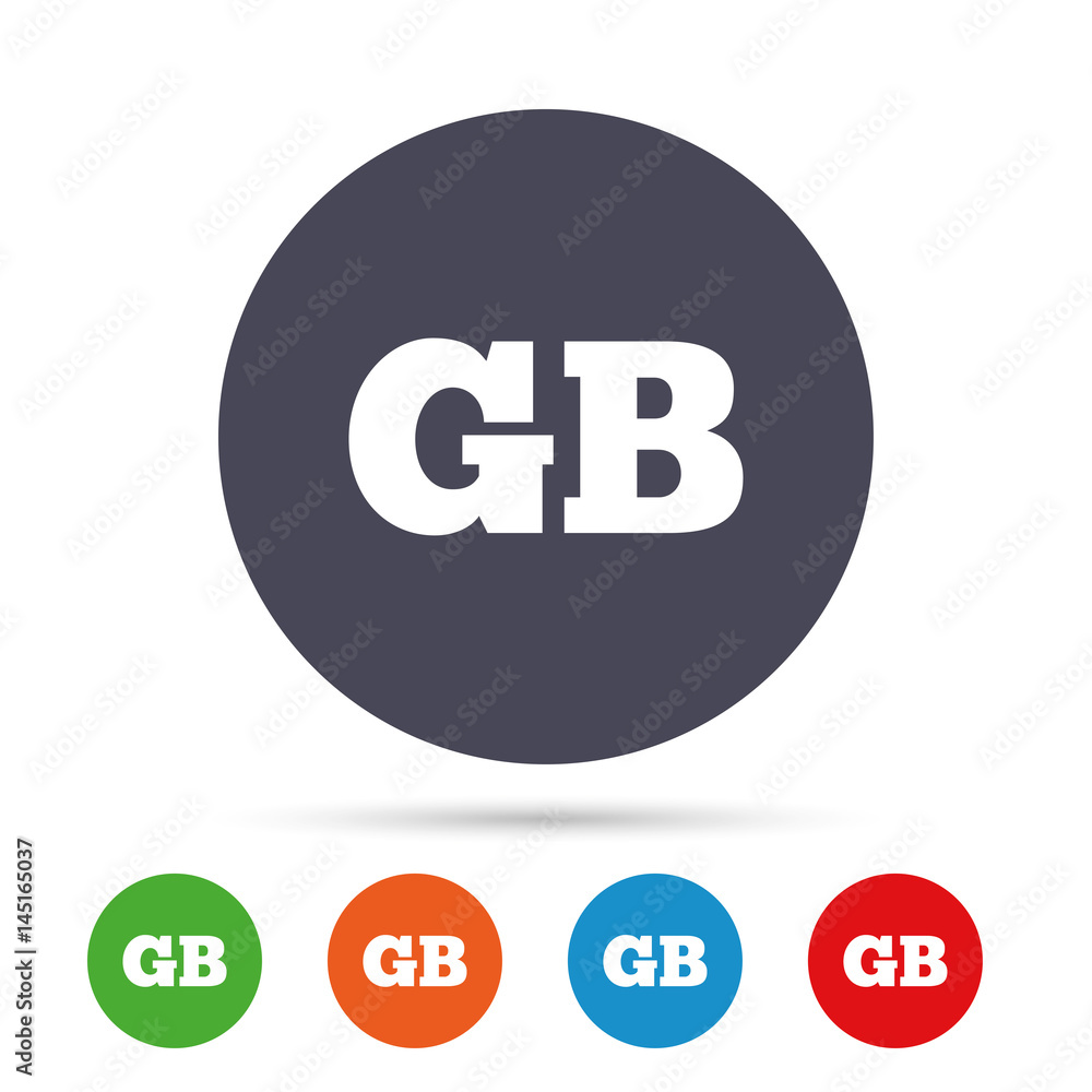 British language sign icon. GB translation. British language sign icon. GB translation.