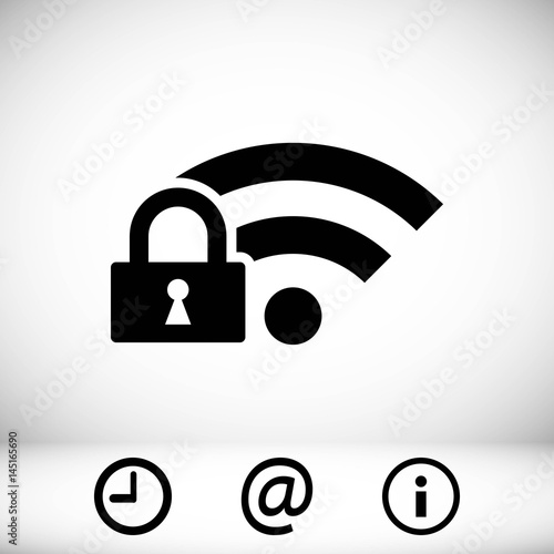 lock wifi icon stock vector illustration flat design