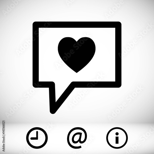 Speech Bubbles Icon. chat love pictogram stock vector illustration