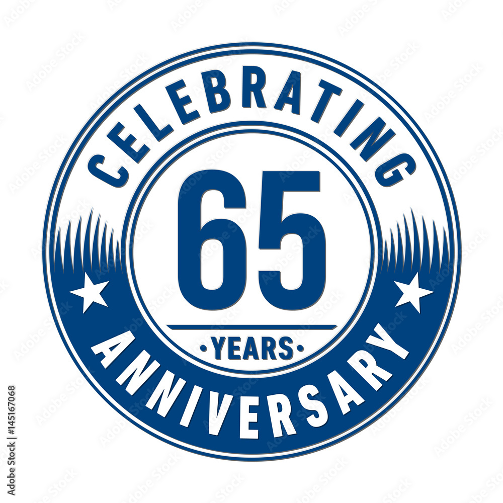 65 years anniversary logo template. Vector and illustration. 
