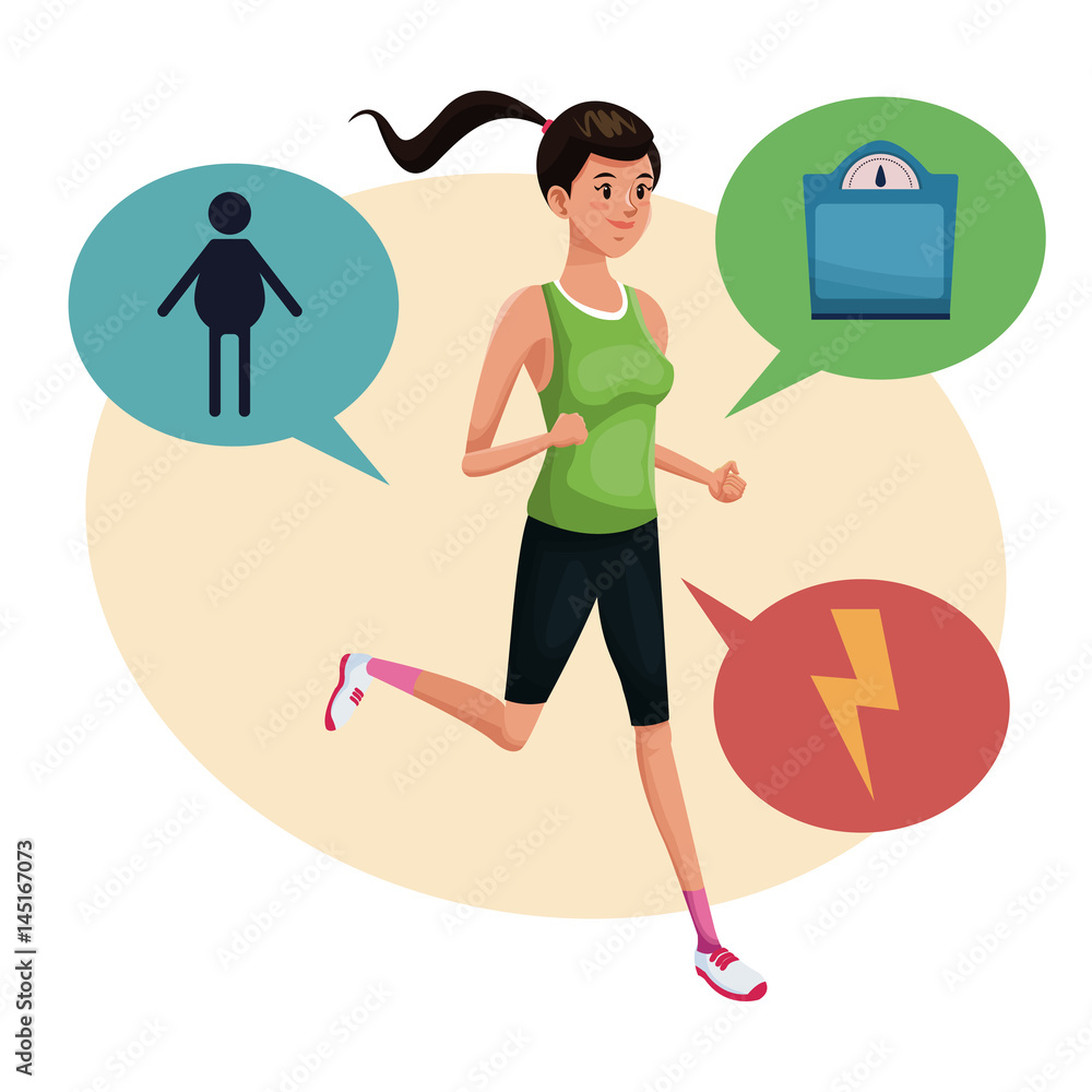 woman sports training lifestyle vector illustration eps 10