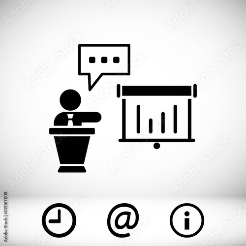 lectern with microphone icon stock vector illustration flat design