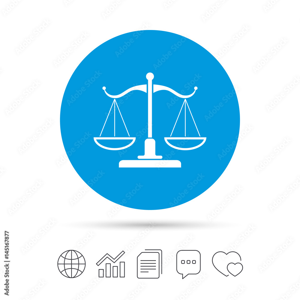 Scales of Justice sign icon. Court of law symbol. Scales of Justice sign icon. Court of law symbol.