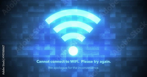 Digital futuristic WiFi glitching menu - Cannot connect to WiFi internet
