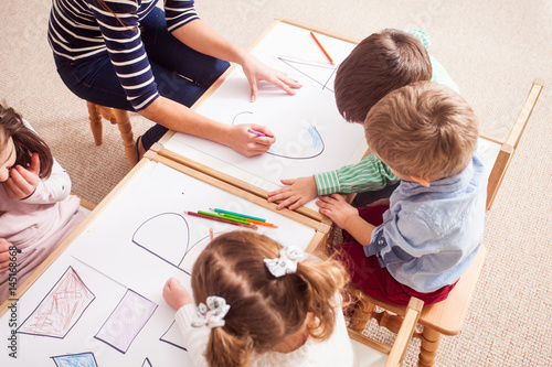 Obraz na płótnie Preschoolers learn letters