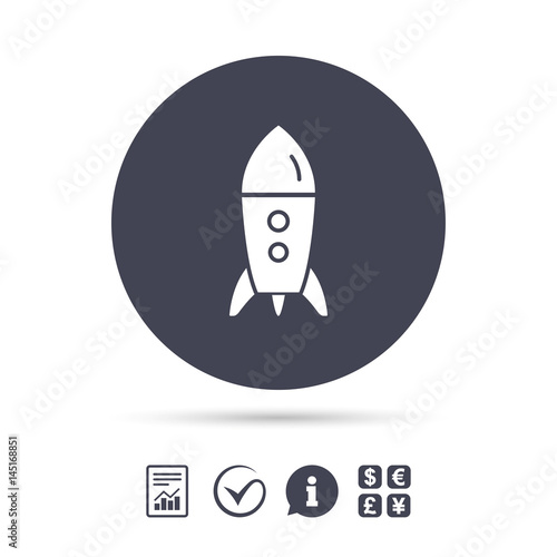 Start up icon. Startup business rocket sign.