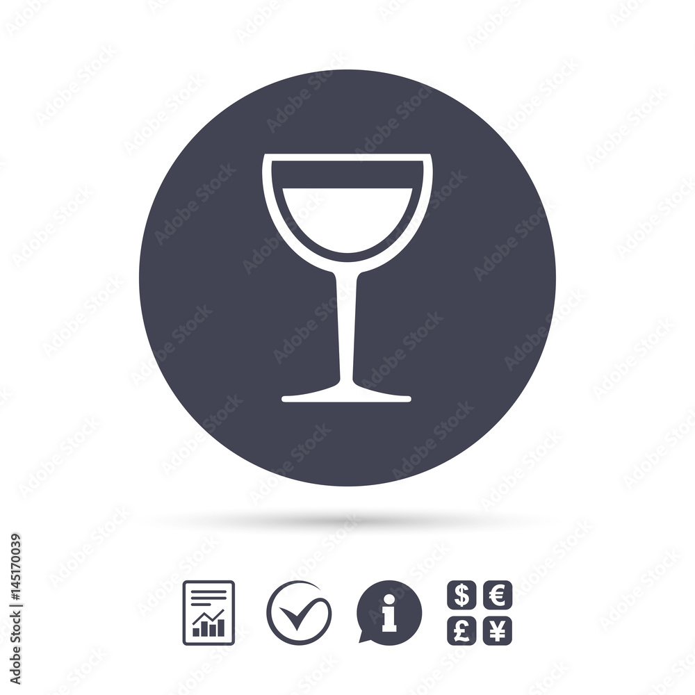 Wine glass sign icon. Alcohol drink symbol. Wine glass sign icon. Alcohol drink symbol.