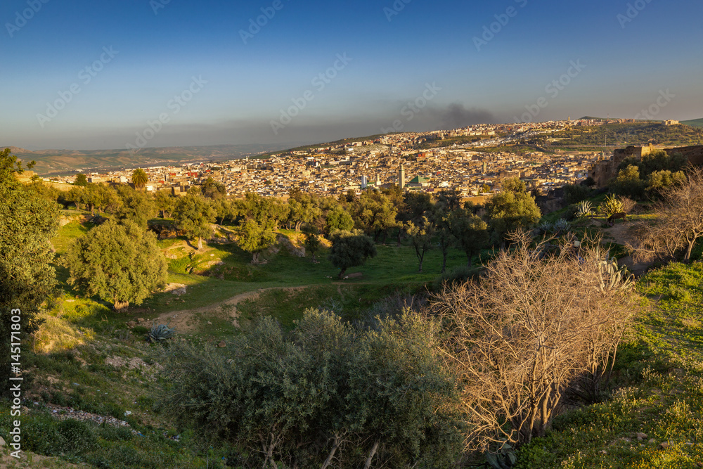 Fototapeta premium Overview of the old town of Fes