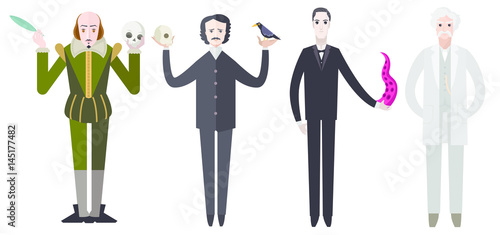 four great writers standing