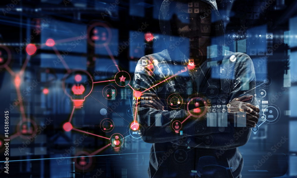 Be aware of hacker attack. Mixed media . Mixed media Be aware of hacker attack. Mixed media . Mixed media