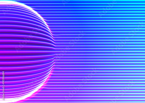 Neon lines background with glowing 80s new retro vapor wave style