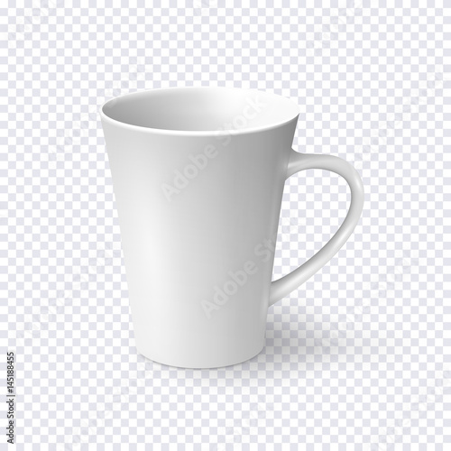 White coffee mug isolated on transparent background