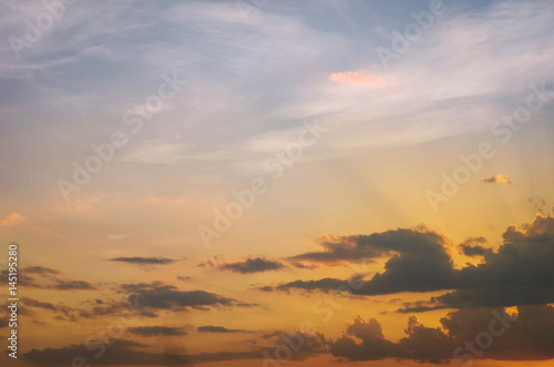 Fototapeta Naklejka Na Ścianę i Meble -  Twilight evening with colorful vivid cloud in the blue sky after sunset