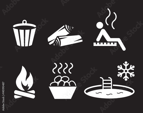 Sauna icons set