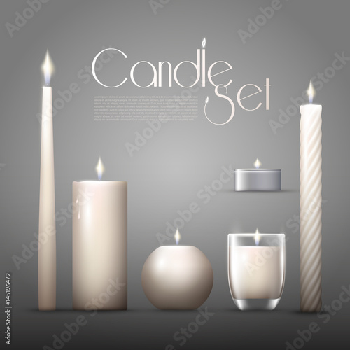 Realistic Burning Aromatic Candles Collection