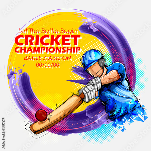 Batsman playing cricket championship sports