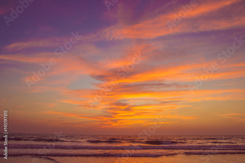 Amazing sunset at Arambol beach  North Goa  India