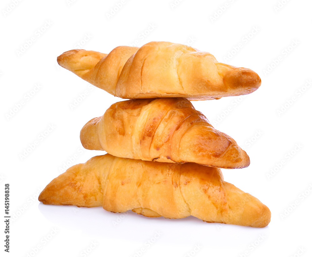 pile of croissant isolated on white background