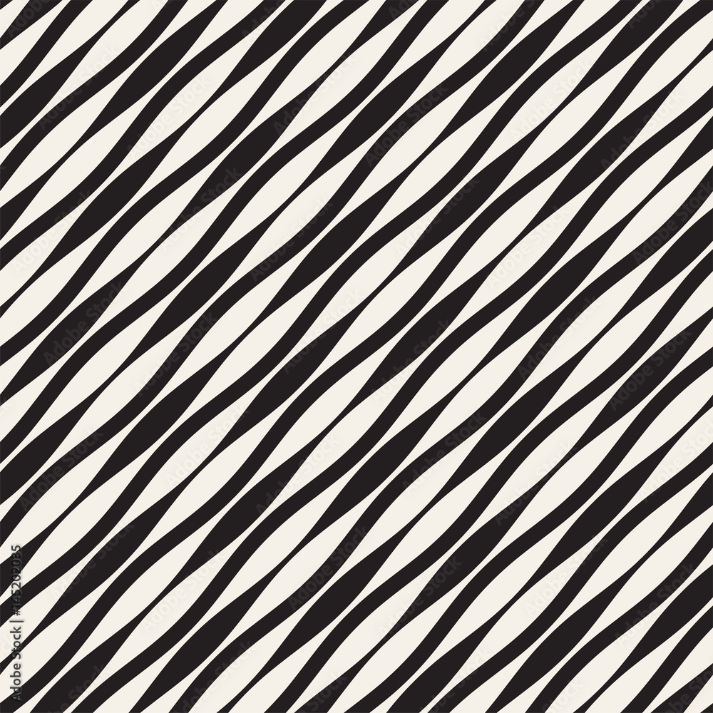 Wavy stripes vector seamless pattern. Retro wavy texture. Geometric lines monochrome design. Wavy stripes vector seamless pattern. Retro wavy texture. Geometric lines monochrome design.