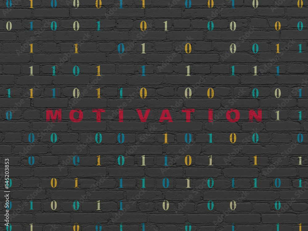 Finance concept: Motivation on wall background