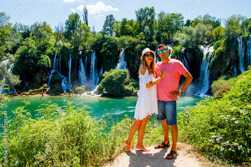 Lovely Couple near Kravice Waterfall Bosnia photo