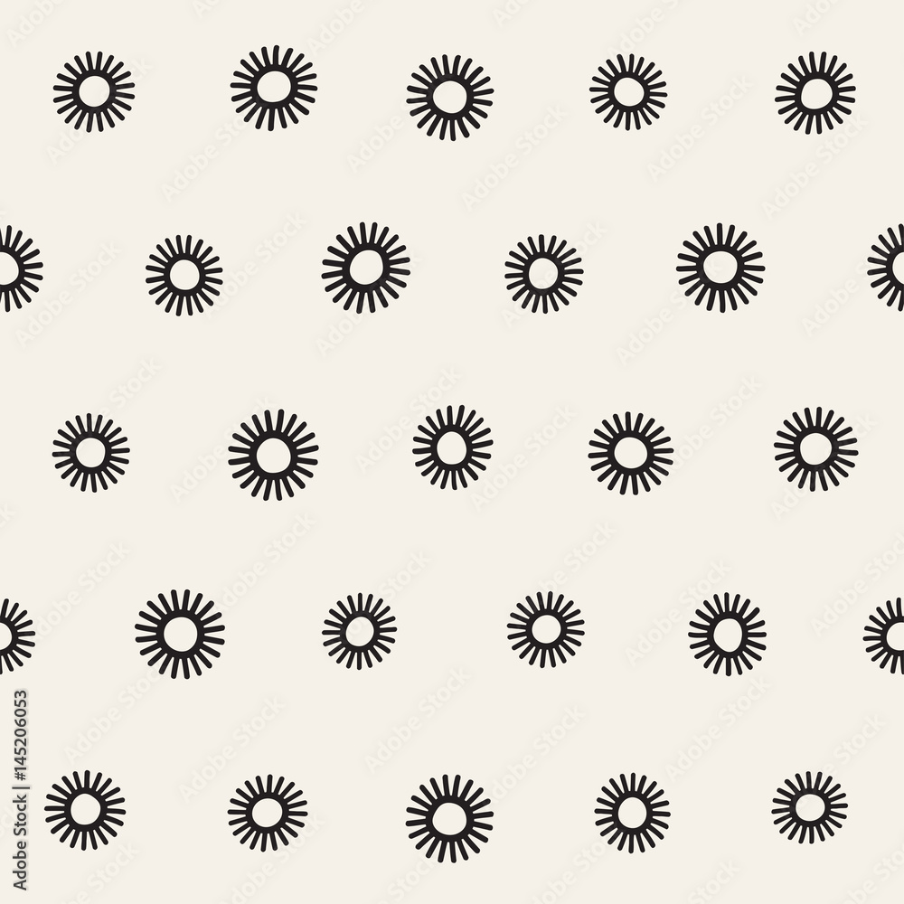 Vector seamless sunburst shapes freehand pattern. Abstract background with round brush strokes. Hand drawn texture Vector seamless sunburst shapes freehand pattern. Abstract background with round brush strokes. Hand drawn texture