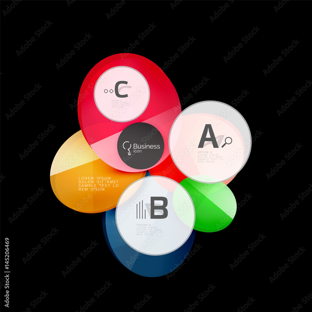 Glossy glass circle banner design template Glossy glass circle banner design template