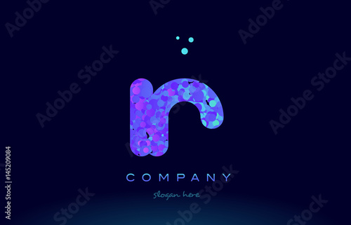 ir i r bubble circle dots pink blue alphabet letter logo icon vector