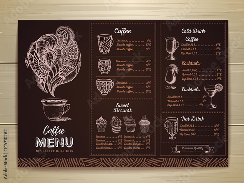 Vintage coffee menu design