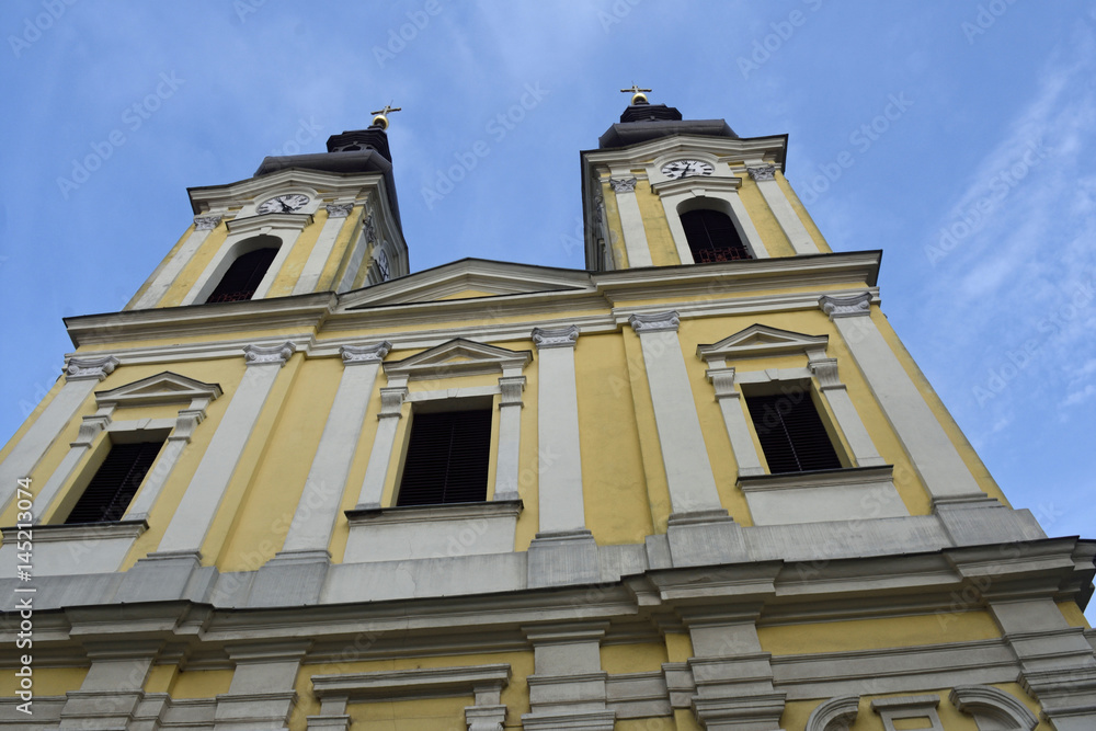 Facade of Serbian Orthodox Church, Timisoara, Romania,