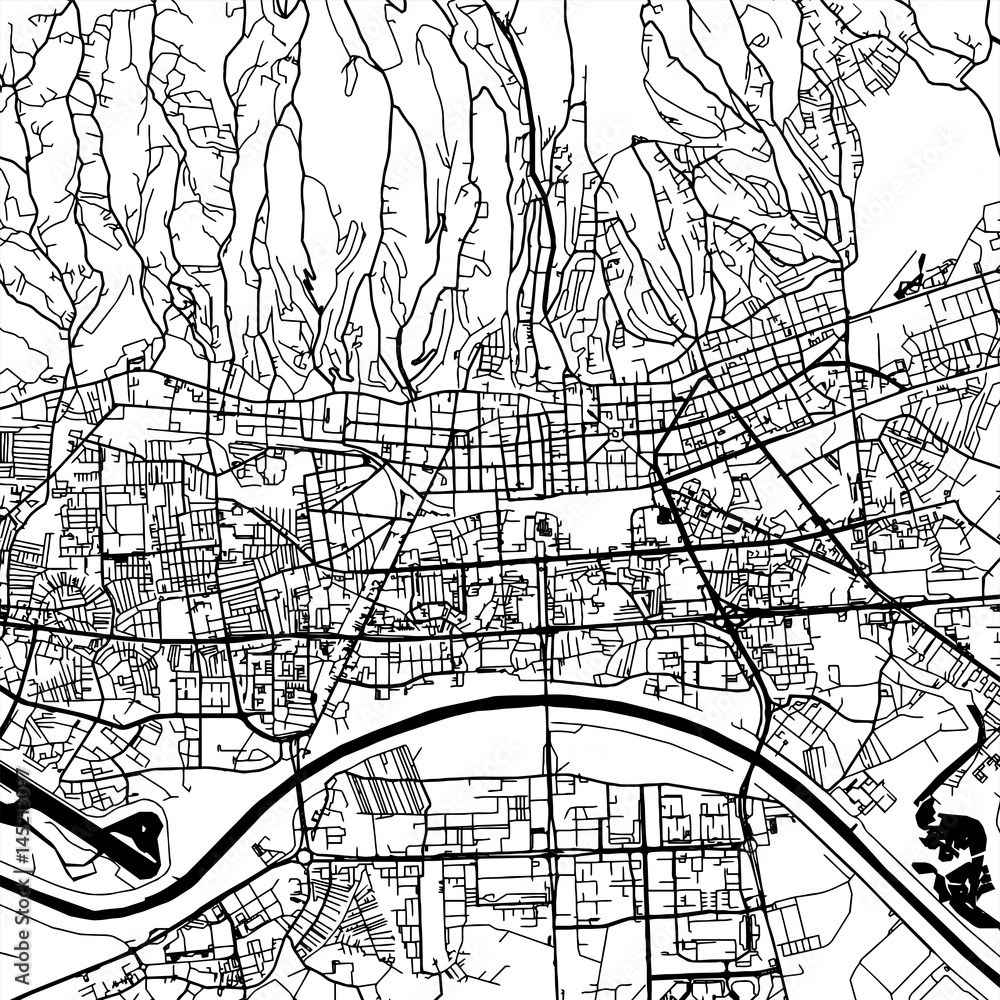 Fototapeta premium Zagreb Croatia Vector Map