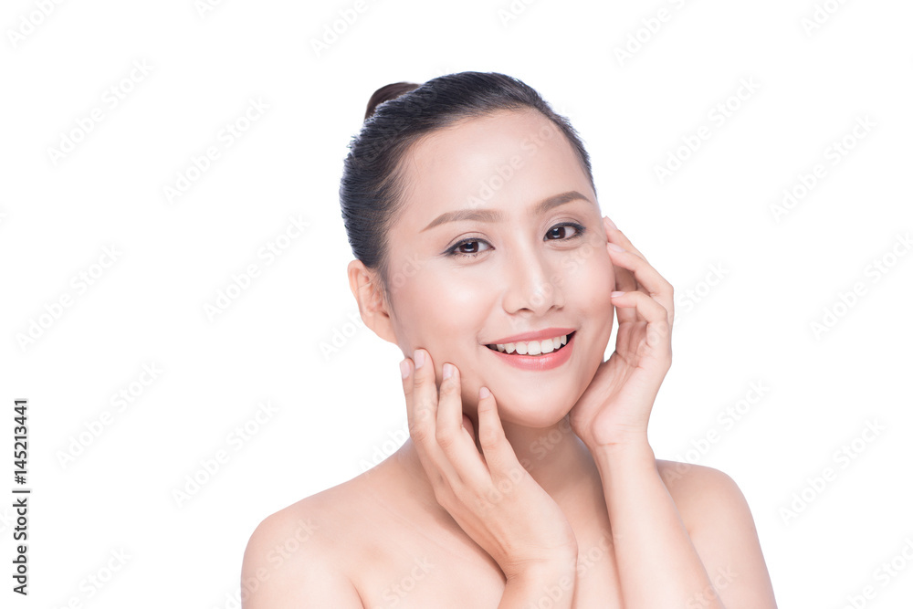 Portrait of beautiful young asian woman looking at camera. Natural beauty concept Portrait of beautiful young asian woman looking at camera. Natural beauty concept