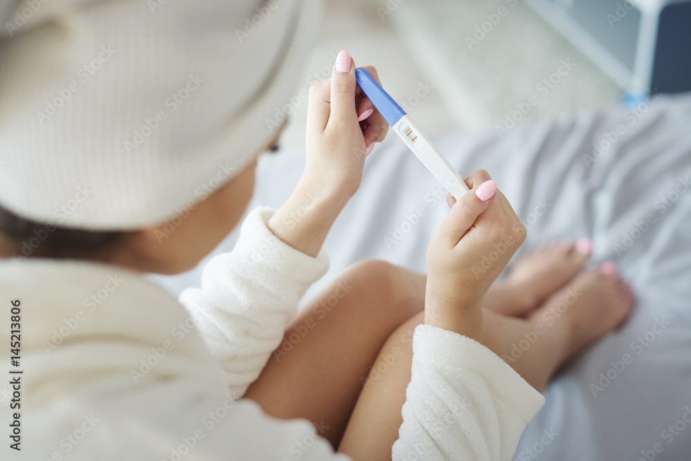 Pregnancy test showing positive results Pregnancy test showing positive results