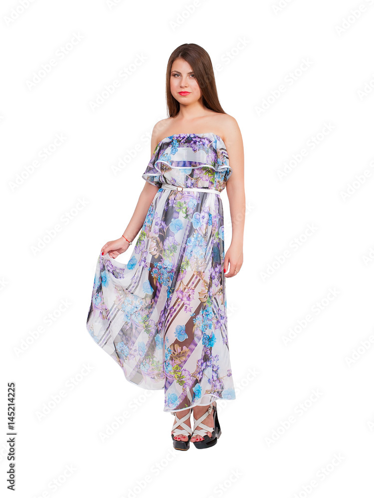 young beautiful caucasian woman on white background young beautiful caucasian woman on white background