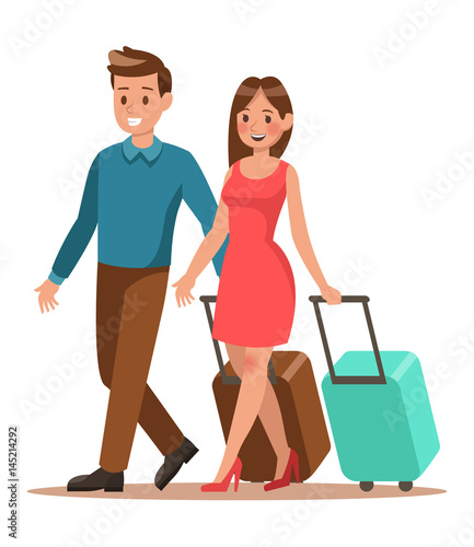 Family lifestyle. Family travel time. Happy family go to travel. Vector illustration design. No3