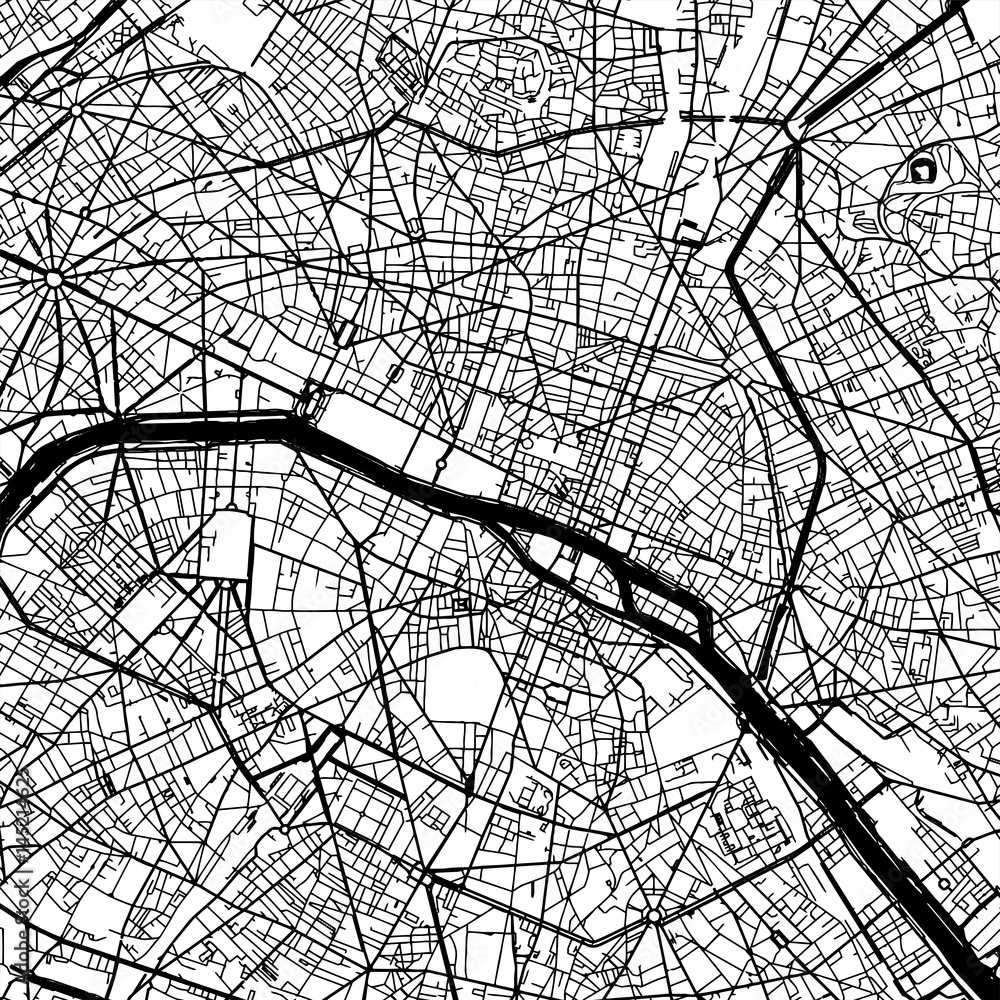 Obraz premium Paris France Vector Map