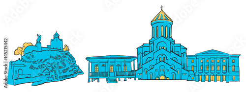 Tbilisi Georgia Colored Panorama
