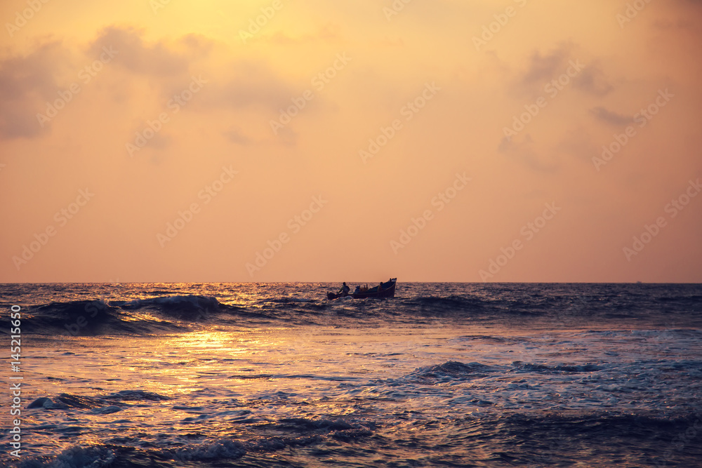 Sunset over the waters of the Indian Ocean.