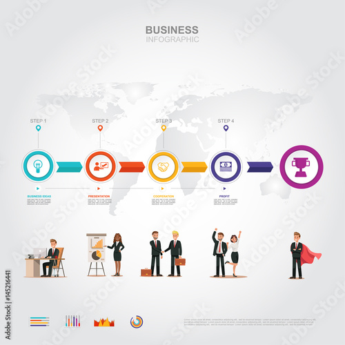 Business infographic Business success concept with graph. vector design. Elements of this image furnished by NASA no20