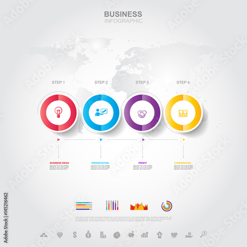 Business infographic Business success concept with graph. vector design. Elements of this image furnished by NASA no21 photo