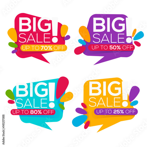 super sale  vector collection of bright discount bubble tags  banners and stickers  