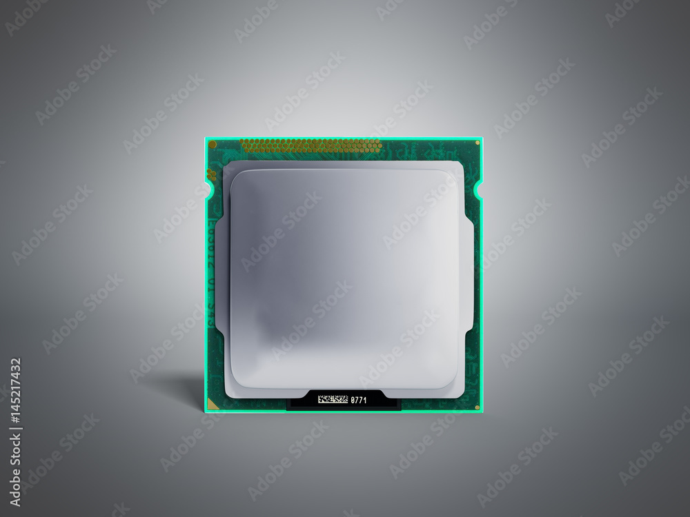 Computer Processors CPU High resolution 3d render on grey